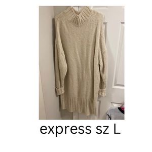COPY - Express Cream sweater dress with mock neck